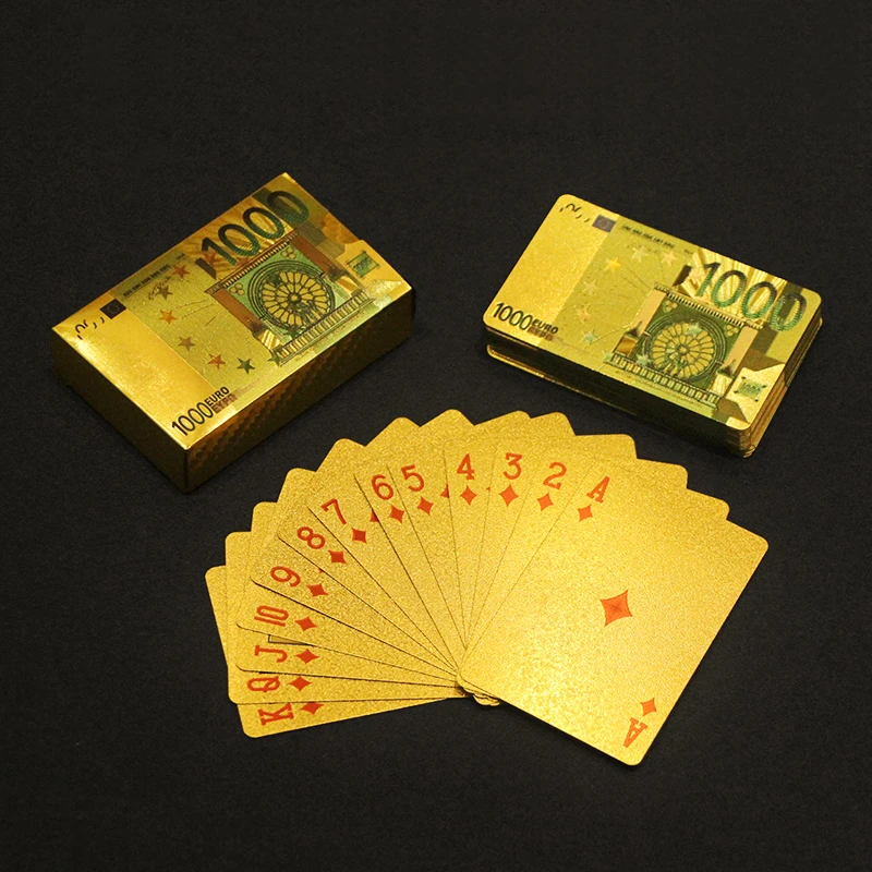 Настольная игра с игральными картами 24k Gold покерная монета упаковка Роскошная