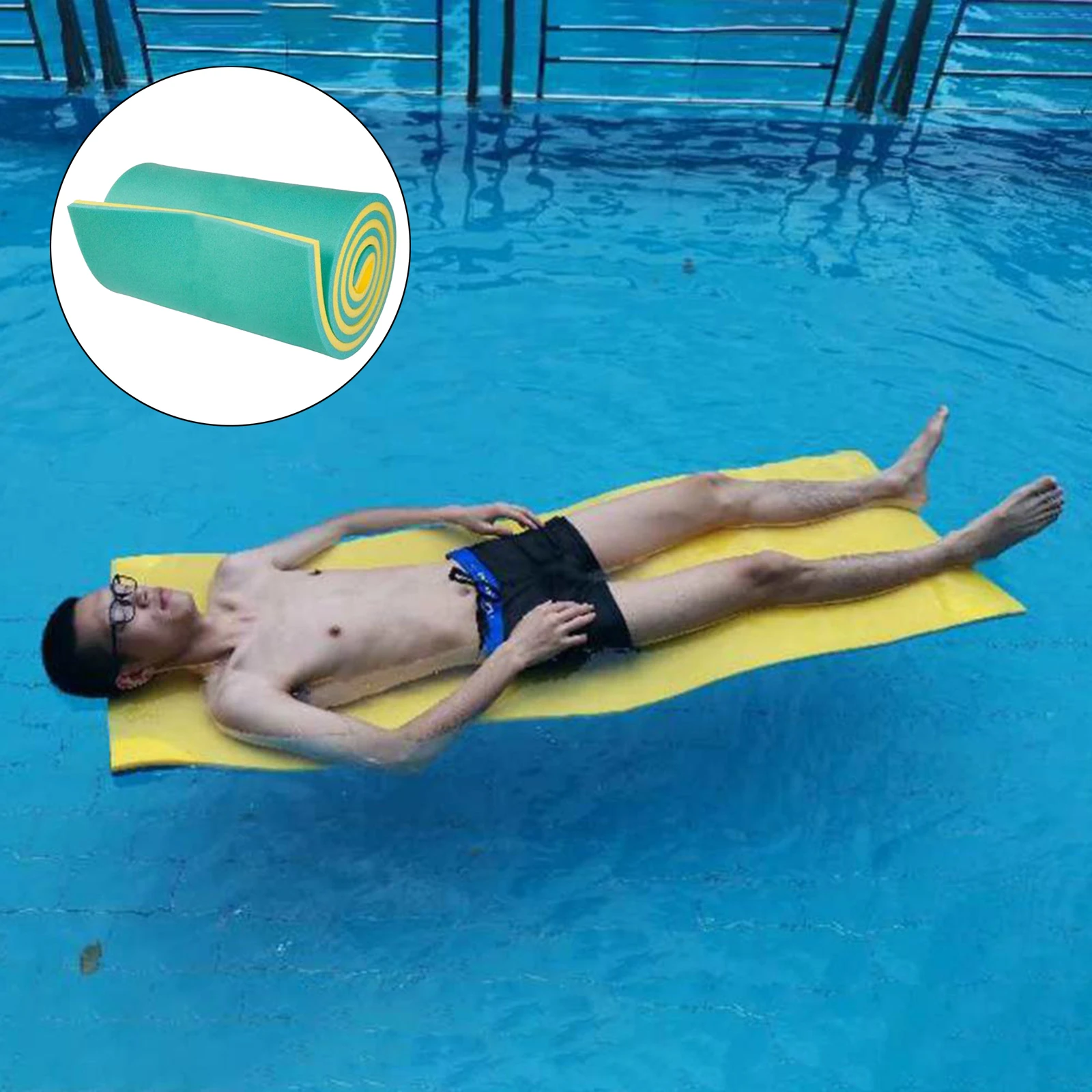

2-Layer Water Float Mat Foam Floating Pad 180x55cm Lake Mattress Floater Durable Single Person Pool Float Foam Pad