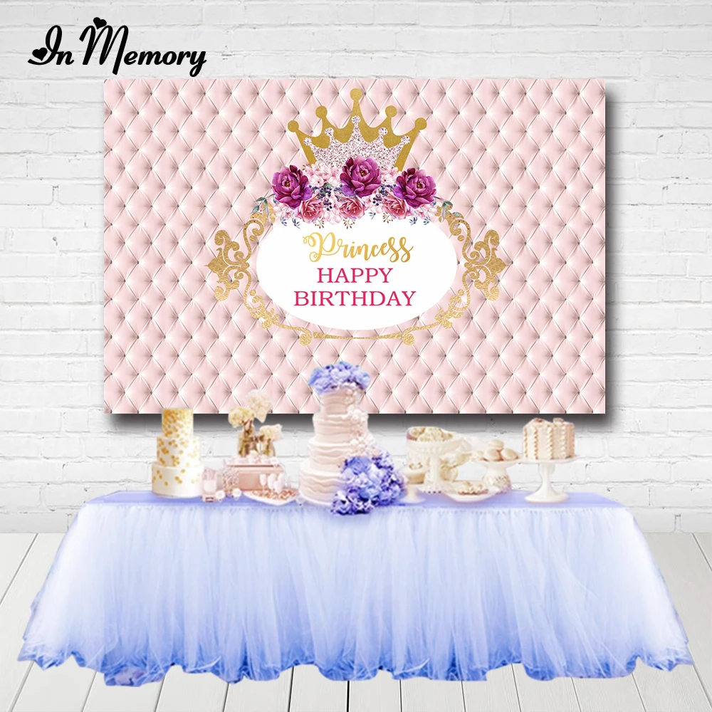 Фотофоны InMemory с розовыми цветами для вечеринки в честь Дня рождения девочек