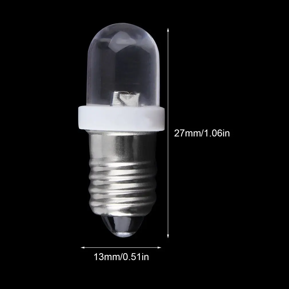 

Durable E10 LED Screw Base Indicator Bulb Cold White 6V DC High Bright Illumination Lamp Light Bulb Cold White