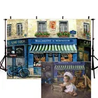 Фон для фотографирования новорожденных Mehofond синий винтажный старый уличный магазин Детский День Рождения фотография Фон Фотостудия