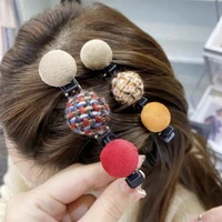 2022 women for girls cute side bangs hairpin korean new winter flocking fashion zigzag braidhair tool pop hair accessories