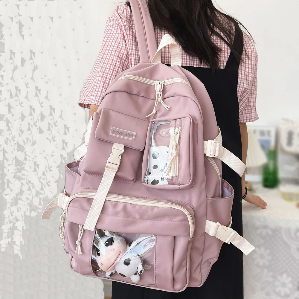 

Student Women Transparent Backpack Kawaii Female Clear School Bag Waterproof Fashion Book Backpack Girl Harajuku Jelly Bags Cute