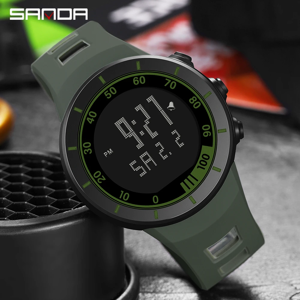 

SANDA Big Numbers Men's Sports Watch Digital Multifunction Alarm Date 5Bar Waterproof Back Light Stopwatch Watches Reloj Hombre