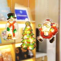 2022led christmas window hanging lamp creative festival christmas decoration color lamp window suction cup lamp