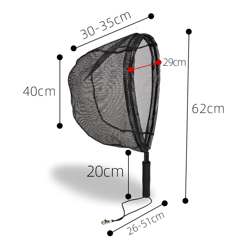

Fishing Net with Fishing Lanyard Fish Landing Net with Telescopic Handle for Fish Catching Releasing Accessories