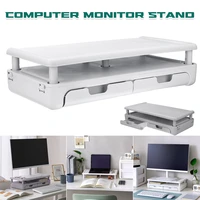 adjustable height monitor riser computer stand support pc laptop stand storage drawers desktop monitor holder screen shelf