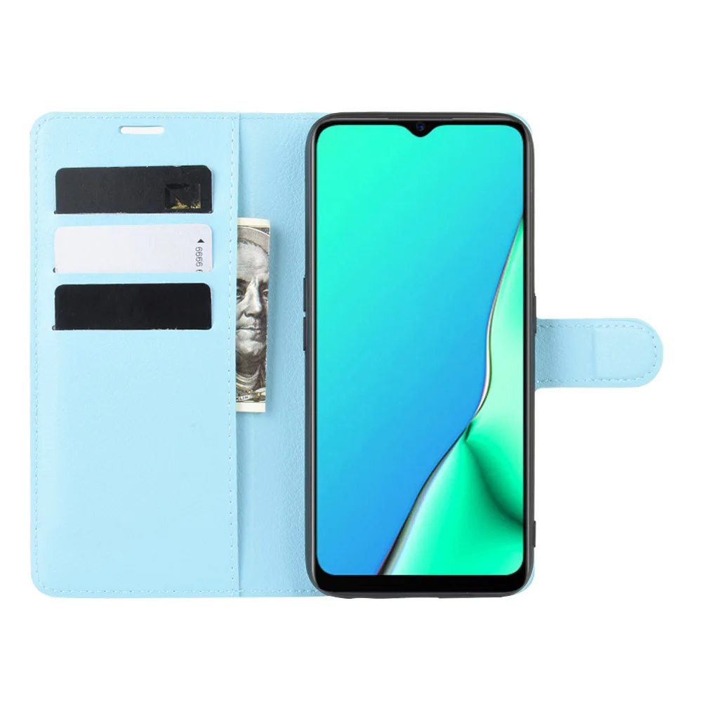 Синий A9 или A11x чехол для OPPO A9() A11-X чехол-кошелек с отделением для карт в виде книги кожаный защитный чехол с Откидывающейся Крышкой черный 9A A9- A11 X - Цвет: Синий