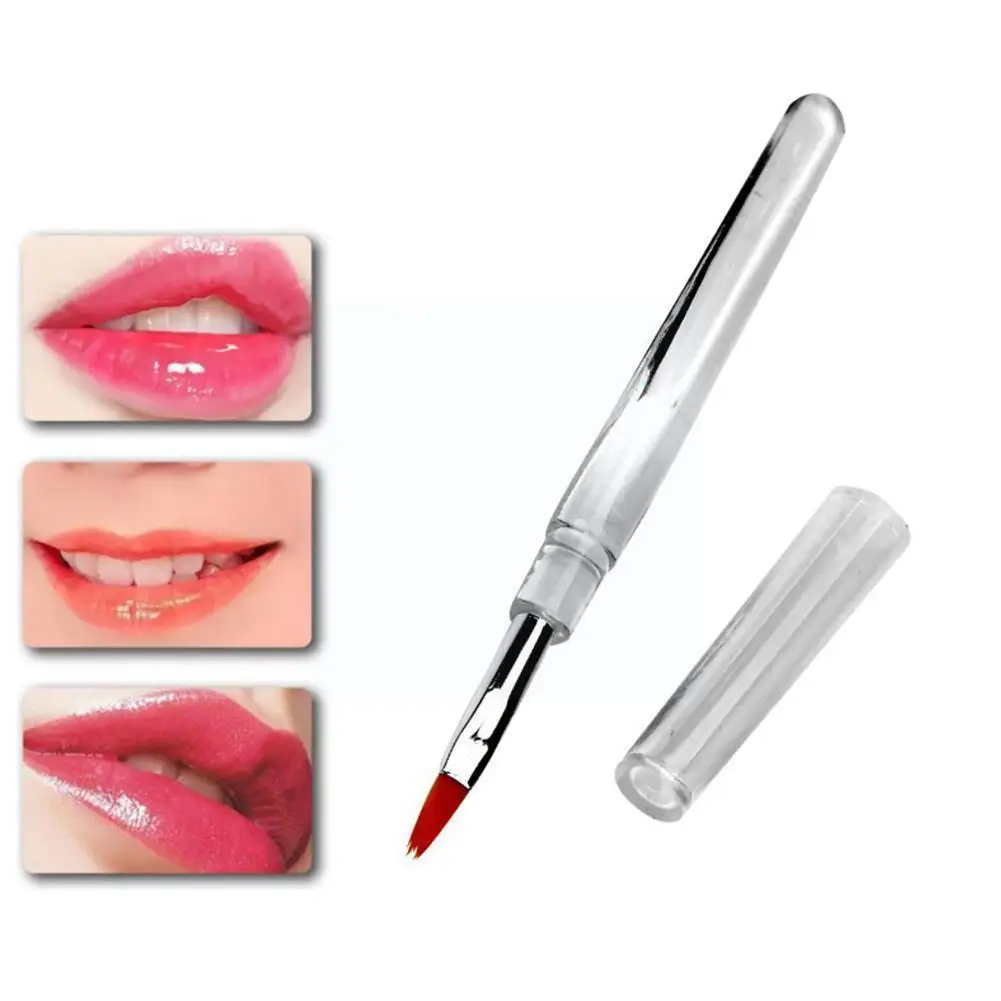 

Portable Lip Brush Lipstick Brush Transparent Rod Single Lip Lid Gloss Makeup Brush Mini Concealer Brush With B2Y2