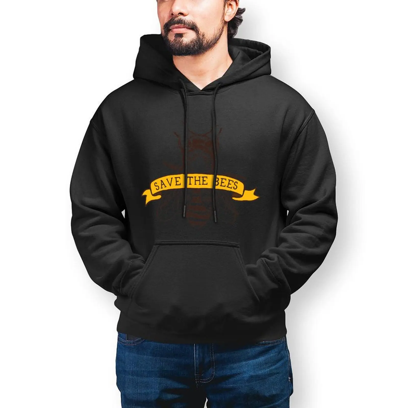 

Bee Hoodie Outdoor Warm Hoodies Fashion Long Sleeve Cotton Pullover Hoodie Men XXL