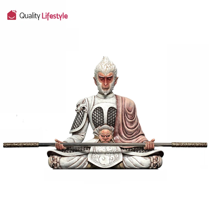 Винтажная скульптура из смолы для дома декор дзен Король обезьян китайские