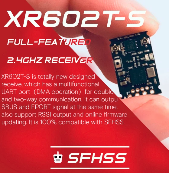 XR602T-S 2 4G 14CH SFHSS SBUS микро приемник двойная антенна Диапазон км для Futaba T8SG T14SG