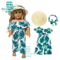 clothes for doll fit fashion dress straw hat for 18 inch american doll girl christmas present