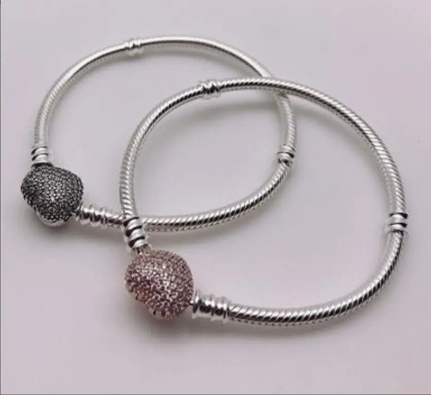 

925 Sterling Silver Chain Bracelet DIY Beads Charms Bracelet Women Gift