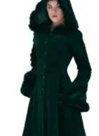 Осенне-зимнее женское винтажное пальто в пол с капюшоном средневековая теплая