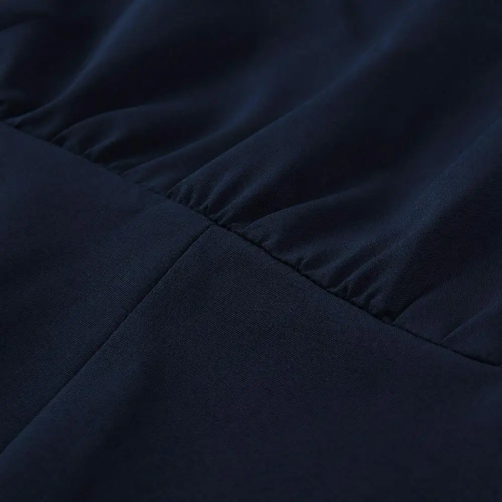 Женский комбинезон с поясом однотонный повседневный круглым вырезом и длинным