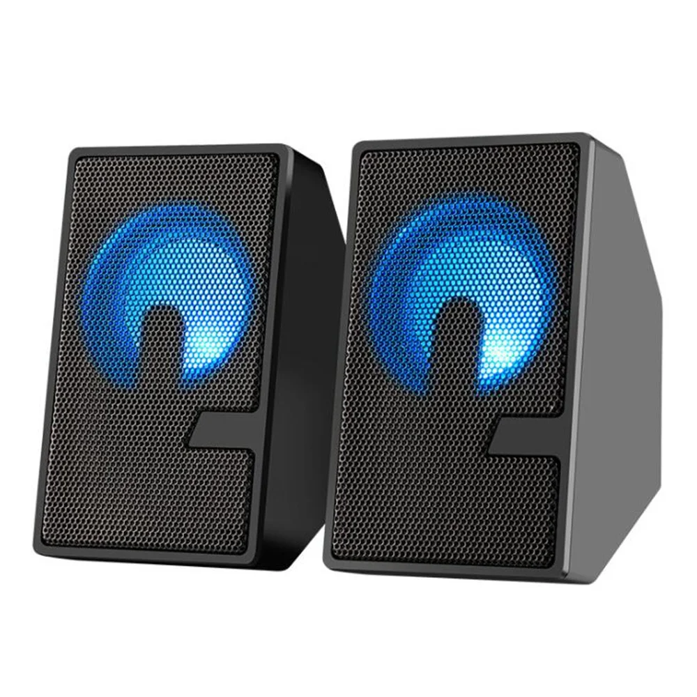 

Mini Computer Speaker USB Wired Speakers with LED Light HIFI Stereo Sound Surround Loudspeaker for PC Laptop Notebook