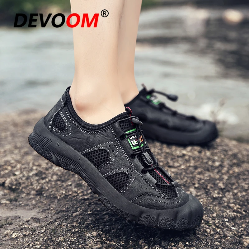 Мужские кожаные кроссовки дышащие для активного отдыха и походов спорта охоты