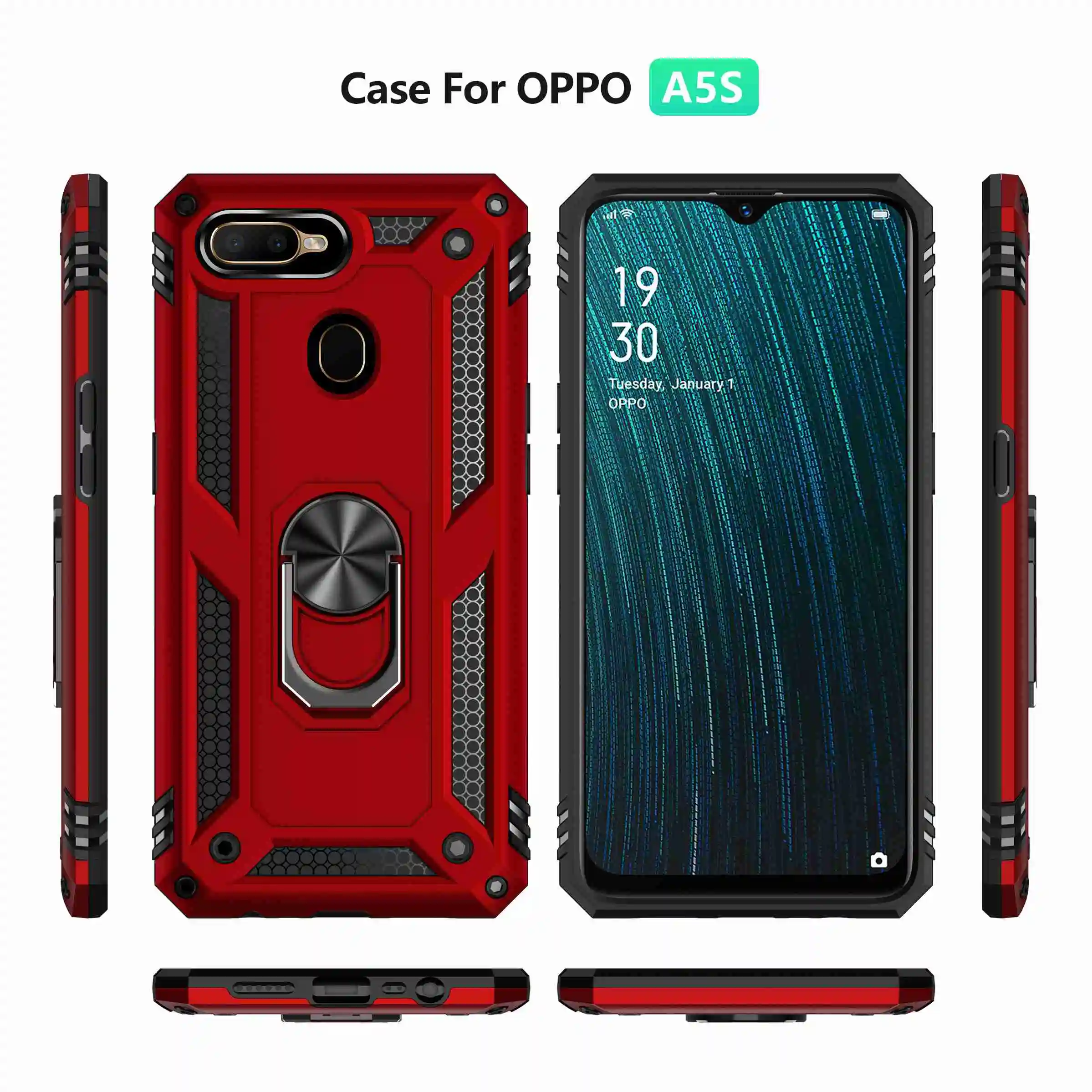 NEW Case For Huawei P30 Pro Nova 4e P Smart Plus 2019 Anti-fall Hybrid Rubber Hard Plastic Armor Magnetic 360 Ring Bracket Cover | Мобильные