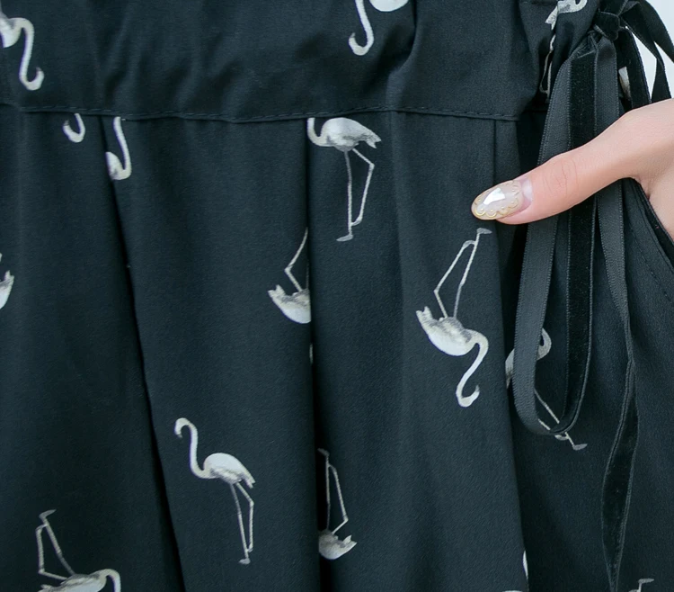 

Vefadisa Black Animal Print Women Jumpsuits 2021 Summer Drawstring Waist Women Rompers Casual Ankle-Length Pants Loose QYF4976