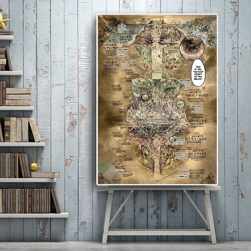 Made In Abyss Map плакат в стиле аниме фильм Винтаж холст живопись постеры и печать