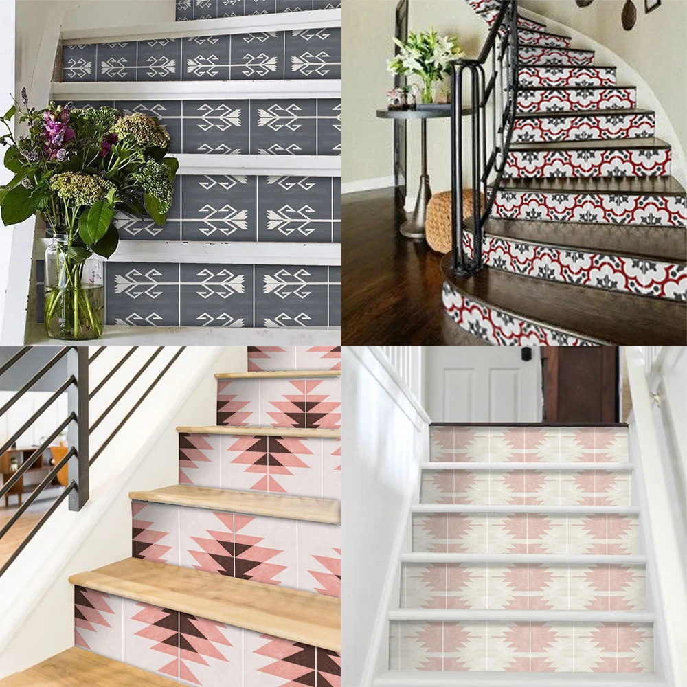 

Self-adhesive tile stickers Staircase Sticker Vinyl Colorful Removable 3D Stairs Decoracion for Steps Decals Home Decor