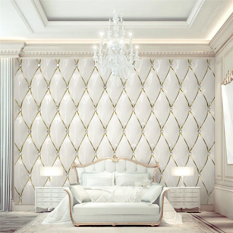 Пользовательские обои роскошные золотые хрустальные ромбовидные Прошитые