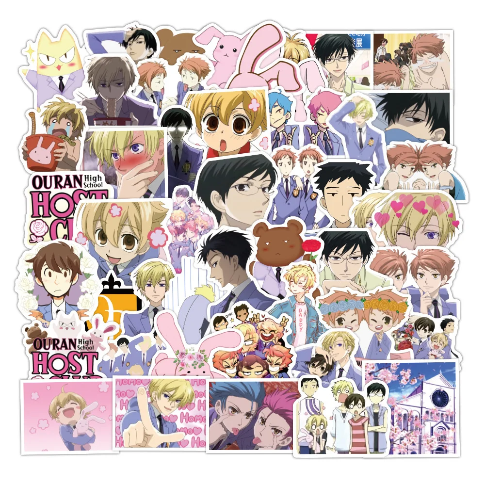 

10/30/50PCS Anime Ouran College Graffiti Water Cup Luggage Skateboard Laptop Personalized Graffiti Waterproof Sticker Wholesale