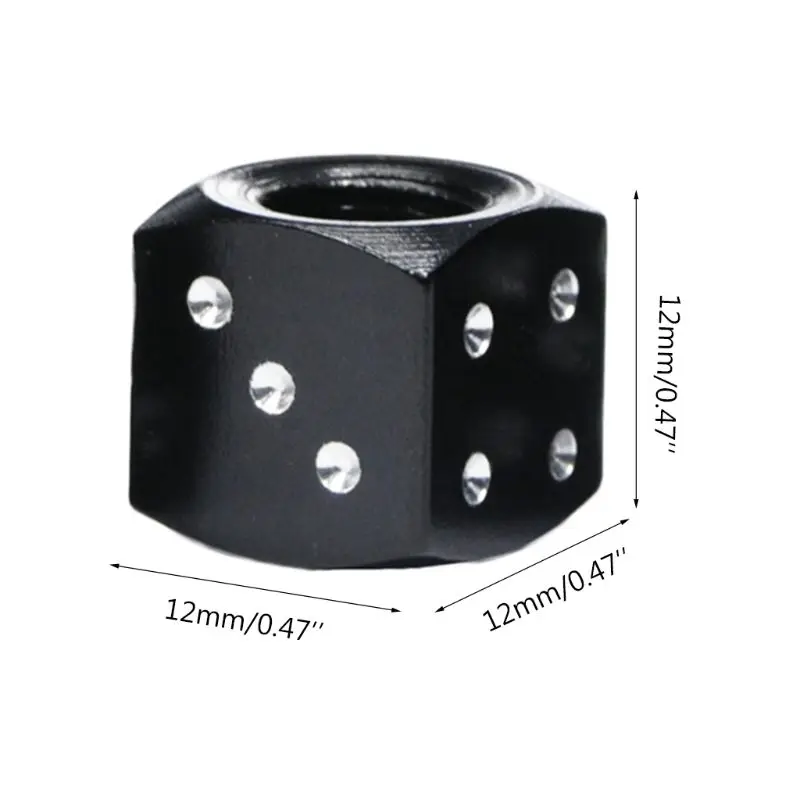 

5pcs Aluminum Dice Valve Cap Tire Air Valve Stem Cap for Car Trunk Bicycle Wheel