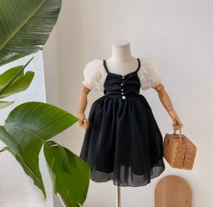 

Cultiseed Baby Girls Beads Sequins Puff Sleeve Ball Gown Birthday Party Princess Dress Children Kids Cute Sweet Casual Clothing