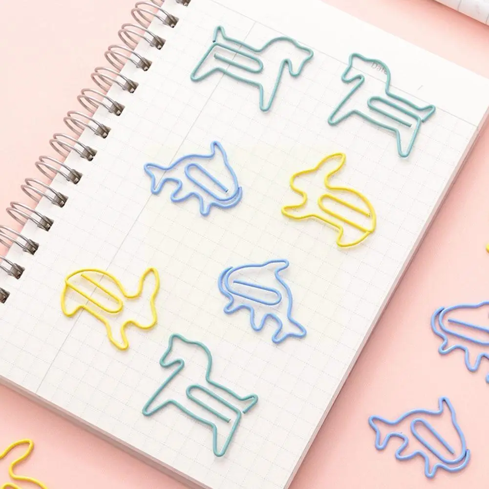 

12 pcs/set Cartoon Shape Mini Paper Clips Kawaii Stationery Office Notes Photos Tickets Letter Binder School Clear Clip Cli B6H9