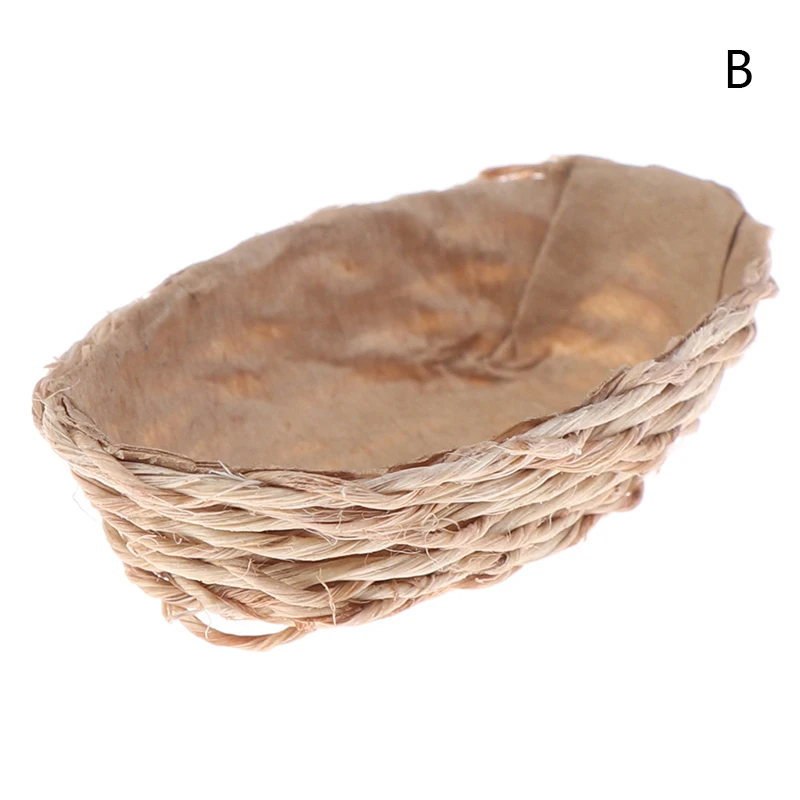 1pc mini bamboo basket simulation food basket model toys for doll house decoration 112 dollhouse miniature accessories free global shipping