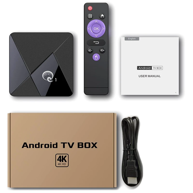Q1 MINI Smart TV BOX Android 9 0 Youtube 2 Гб 16 RK3328 четырехъядерный процессор 4 ГГц WIFI 4K Google Play Box EU
