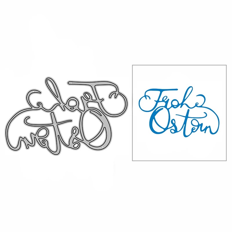 

Новинка «сделай сам», счастливая Пасха, немецкое слово, ремесло 2023, металлические Вырубные штампы для изготовления карт и фотографий, форма ...