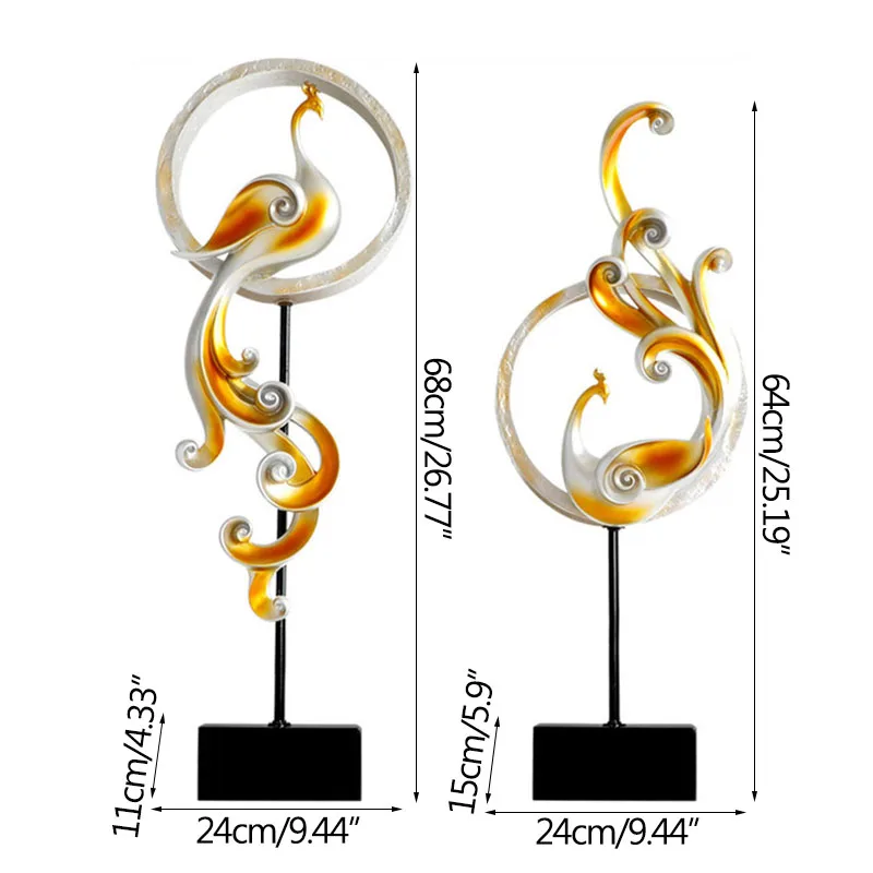 

Strongwell Vintage Crafts Retro Phoenix Decoration Statue Lucky Figurines Living Room Porch TV Cabinet Furnishings Wedding Gift