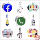 Бусина-Шарм из серебра 925 пробы, для браслета Пандоры