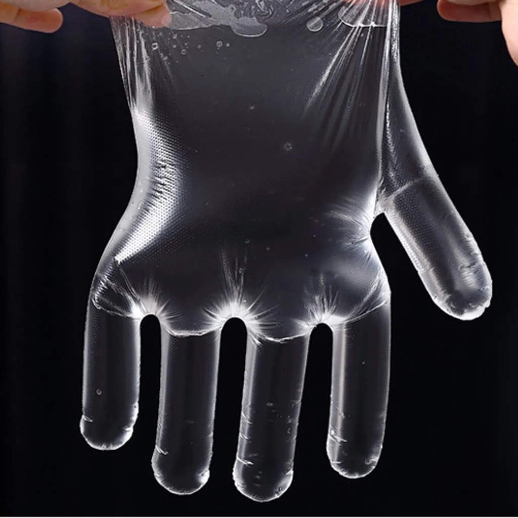 Одноразовые перчатки 100 шт ПЭ съемные пищевые пластиковые толстые одноразовые