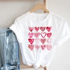 Женская футболка с коротким рукавом, Повседневная футболка с рисунком на День святого Валентина, весна-лето, 2021
