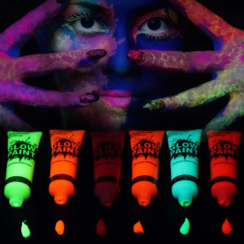 7 шт. 25 мл УФ свечение светящаяся краска для лица и тела неоновый флуоресцентный