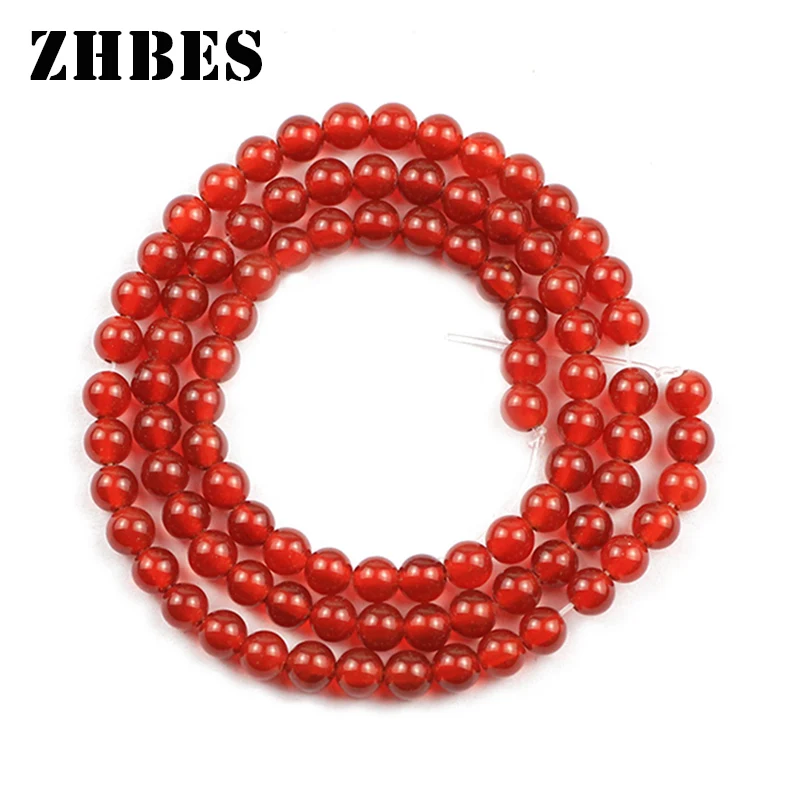 Круглые бусины с отверстием из натурального красного агата Ониксовые 4/6/8/10/12 мм