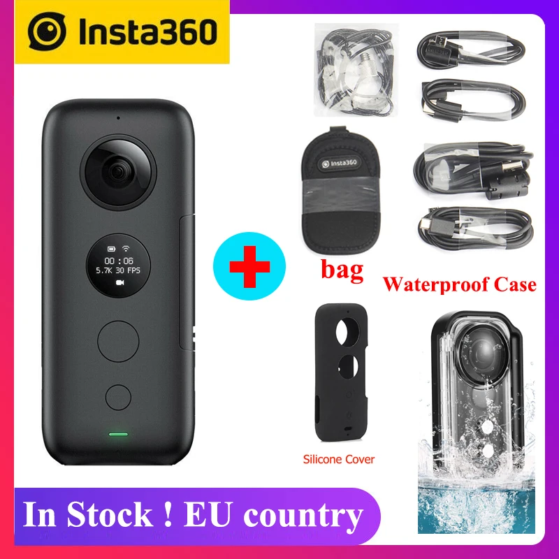 Экшн-камера Insta360 ONE X 360, со стабилизацией состояния, 5,7 K видео в режиме реального времени, WiFi, камера для передачи данных для iPhone