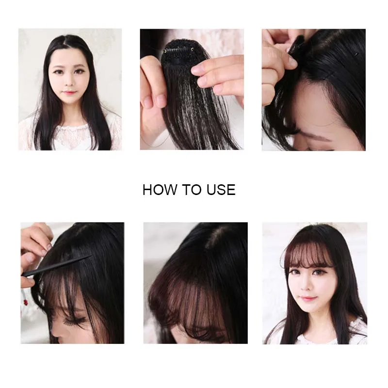 Аксессуар для укладки волос накладные челки волосы удлинители зажим спереди