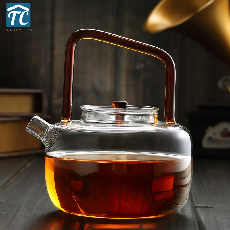 

Термостойкий стеклянный чайник, прозрачный чайник, заварочный чайник для цветочного чая, портативный чайник для заваривания, ручка с откры...