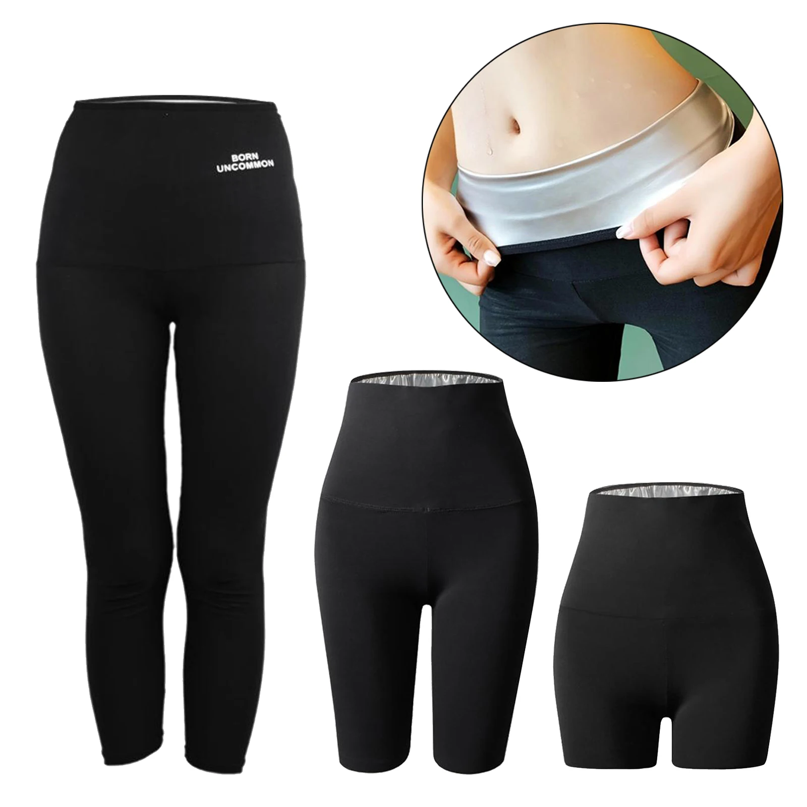 Женские штаны-сауна для похудения Термолеггинсы утягивающие штаны тренировок |