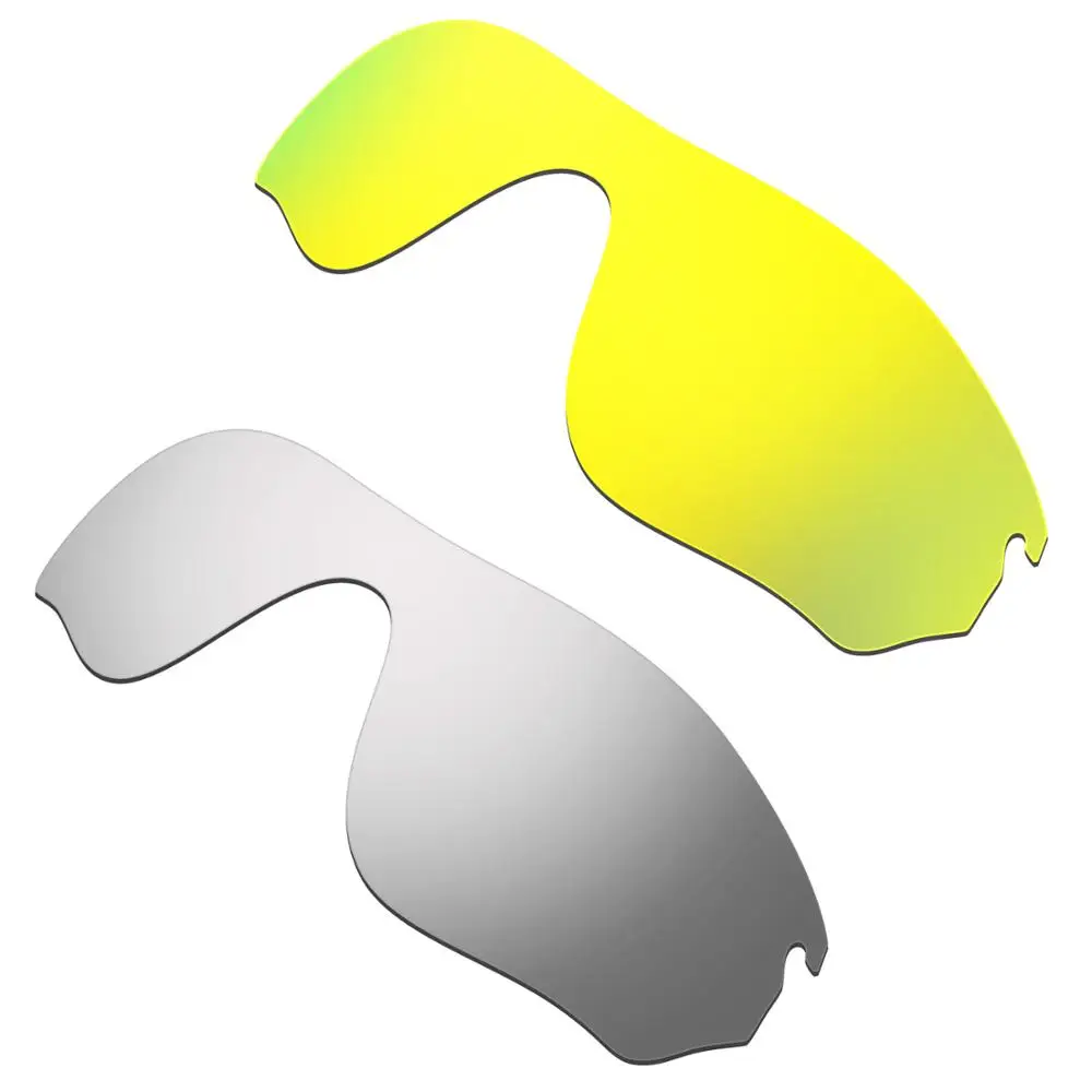 HKUCO Gold/Silver 2 Pairs Polarized Replacement Lenses For RadarLock-Edge Sunglasses Increase Clarity