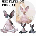 Статуэтка кошки Sphynx, статуэтка Будды, садовая Статуэтка для медитации, художественные скульптуры, садовые статуэтки, домашний декор, микро-украшение