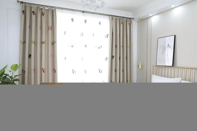 Выполненные на заказ скандинавские занавески с отделкой Детские утолщенные