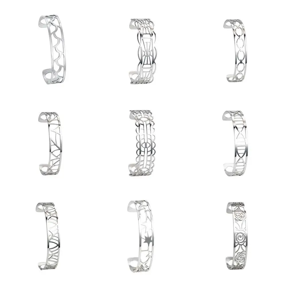 

Legenstar 14MM Bracelet&Bangle Argent Pulseiras Hollow Stainless Steel Cuff Bracelets&Bangle Bijoux Manchette Bracelet