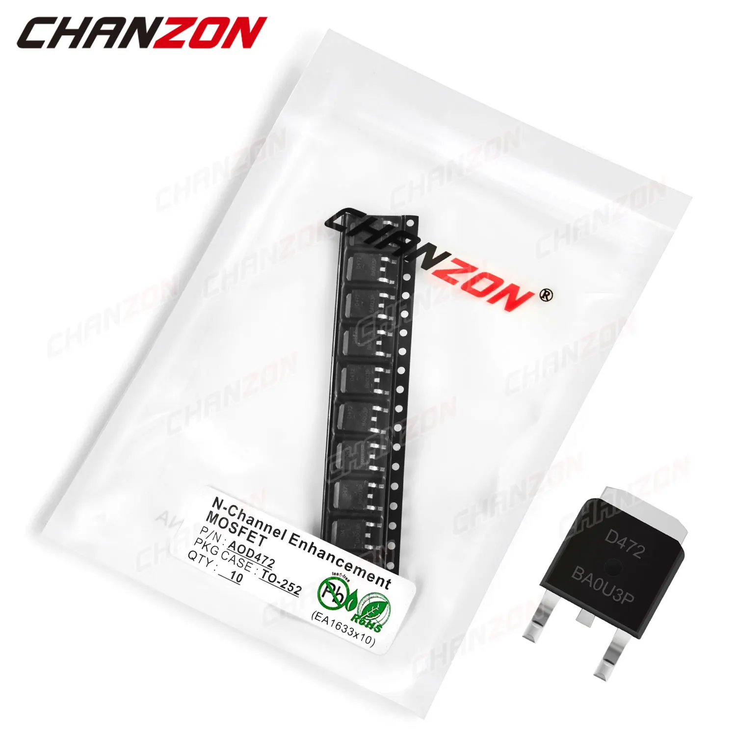 

10Pcs AOD472 TO-252 N-Channel Enhancement Mosfet Transistor Bipolar Junction BJT Triode Tube Fets SMD 55A Integrated Circuits