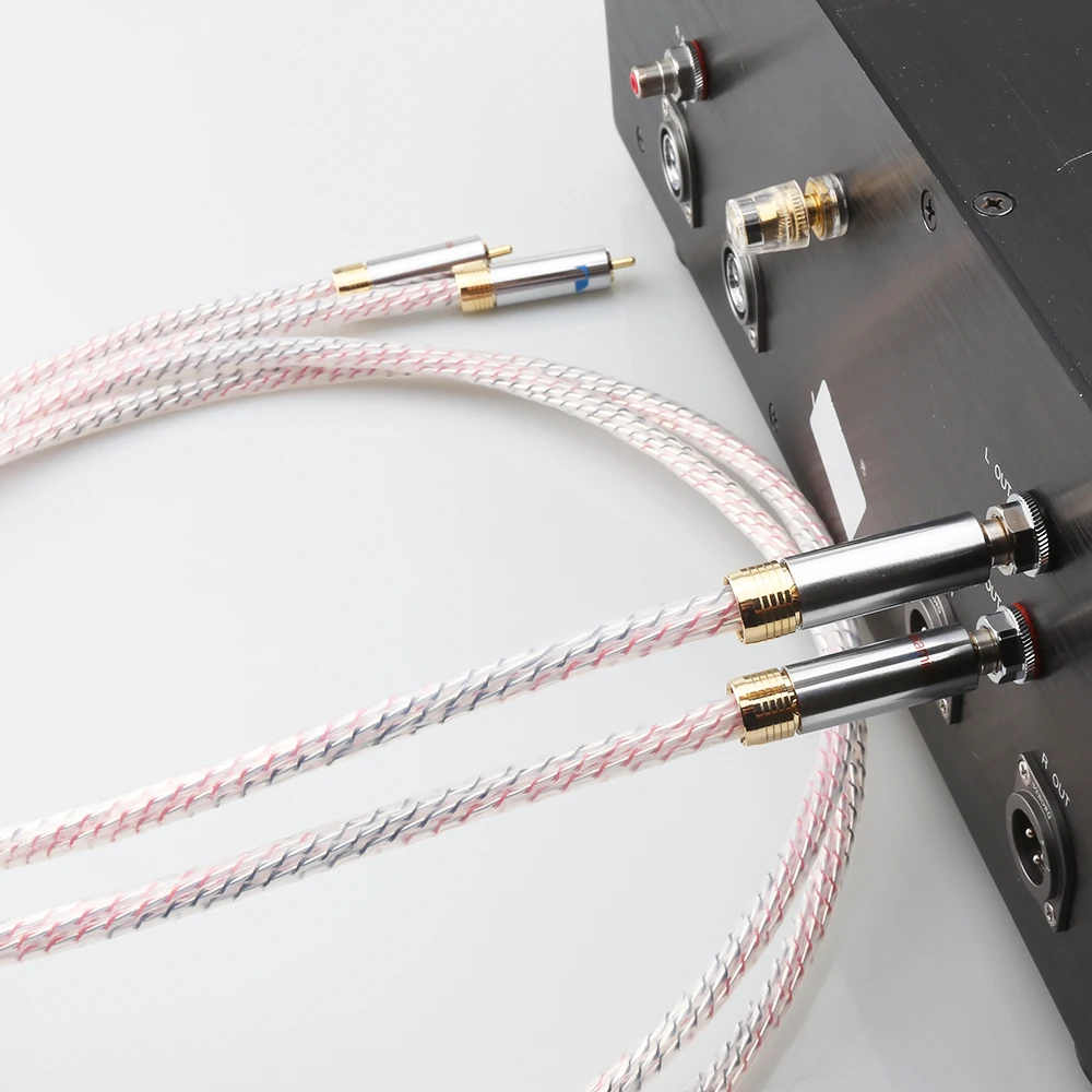Высококачественная пара Nordost Valhalla 7N посеребренный аудио RCA соединительный кабель